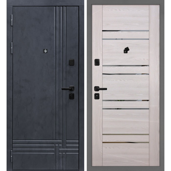Дверь Скамбио Порте Осло/PSK-1 Бетон антрацит / Ривьера крем