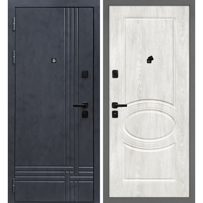 Дверь Скамбио Порте Осло/Сиена 1 Бетон антрацит / Дуб жемчужный