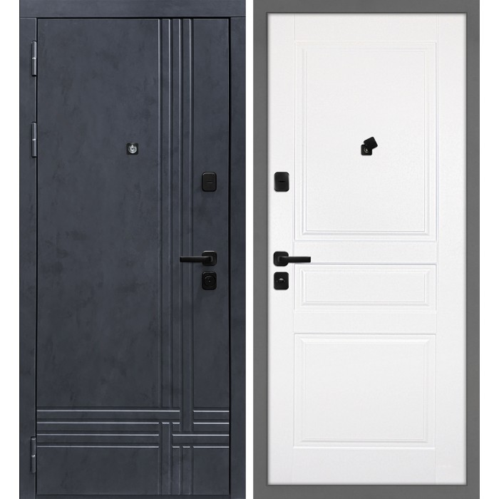 Дверь Скамбио Порте Осло/Смальта-01 Бетон антрацит / Белый ral 9003