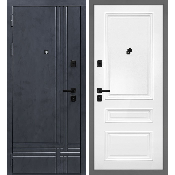 Дверь Скамбио Порте Осло/Смальта-06 Бетон антрацит / Белый ral 9003