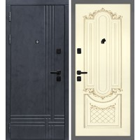 Осло/Смальта-13 Бетон антрацит / Слоновая кость ral 1013 патина золото