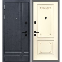 Осло/Смальта-14 Бетон антрацит / Слоновая кость ral 1013 патина шампань