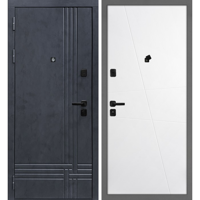 Дверь Скамбио Порте Осло/Смальта-Лайн 02 Бетон антрацит / Белый ral 9003