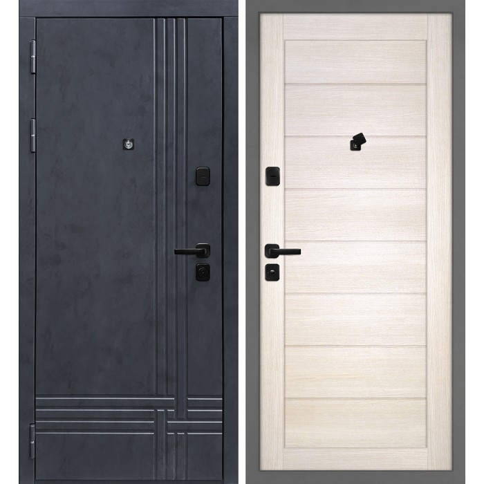 Дверь Скамбио Порте Осло/Техно 708 Бетон антрацит / Сандал бежевый