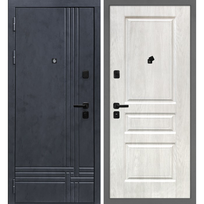 Дверь Скамбио Порте Осло/Версаль 2 Бетон антрацит / Дуб жемчужный