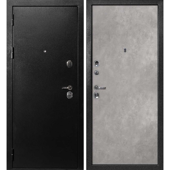 Дверь Скамбио Порте С-1 / Гладкая Титан черный / Бетон