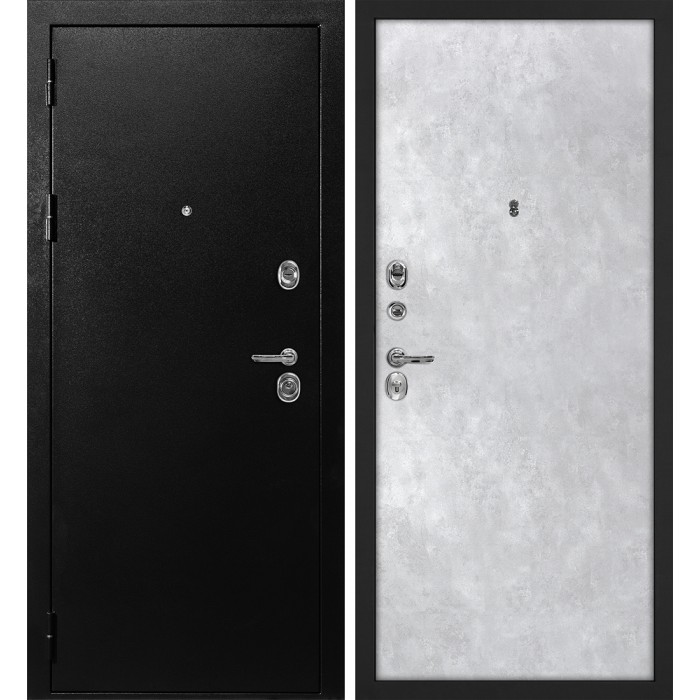 Дверь Скамбио Порте С-1 / Гладкая Титан черный / Серый бетон