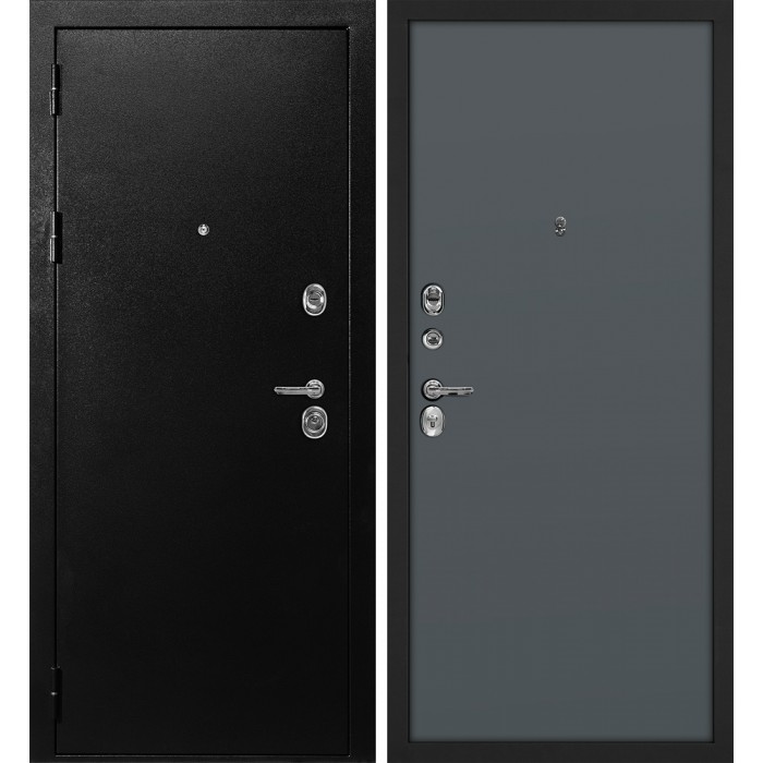 Дверь Скамбио Порте С-1 / Гладкая Титан черный / Графит матовый