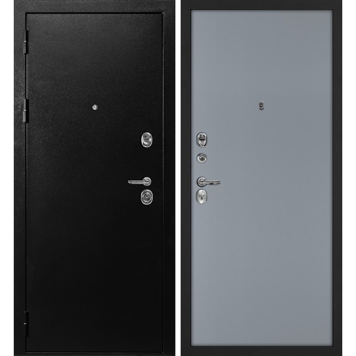 Дверь Скамбио Порте С-1 / Гладкая Титан черный / Серый матовый