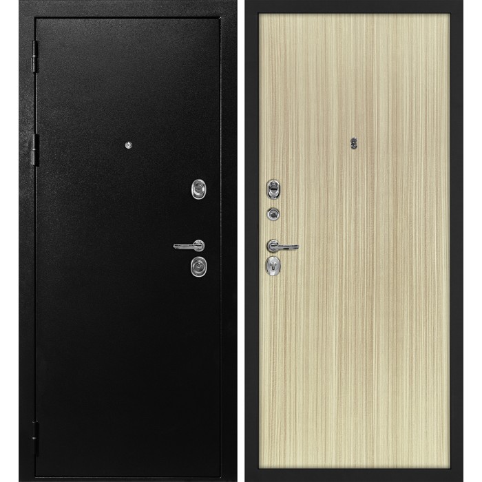 Дверь Скамбио Порте С-1 / Гладкая Титан черный / Эвкалипт австралийский
