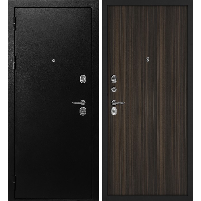 Дверь Скамбио Порте С-1 / Гладкая Титан черный / Эвкалипт африканский