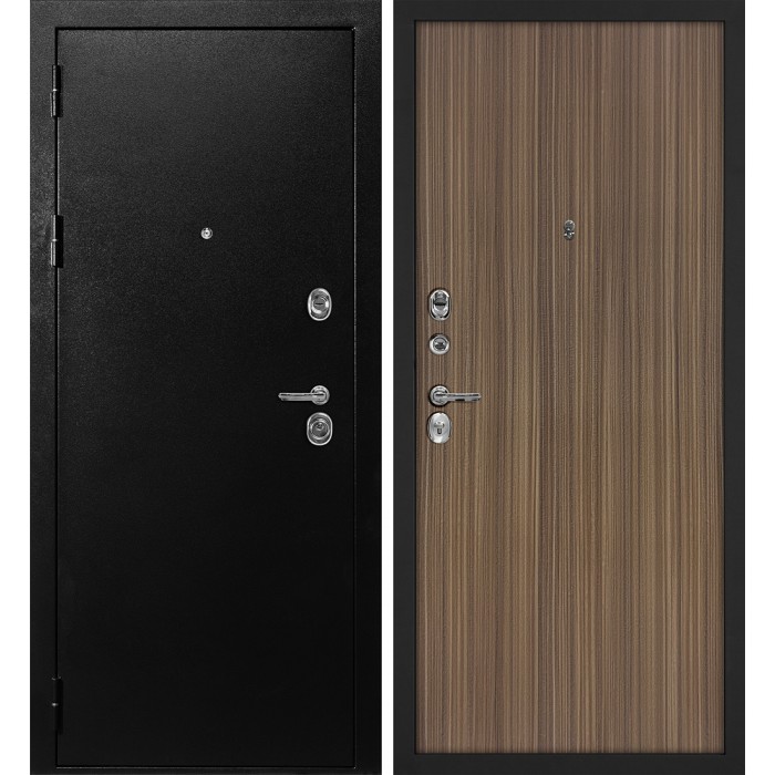Дверь Скамбио Порте С-1 / Гладкая Титан черный / Эвкалипт испанский