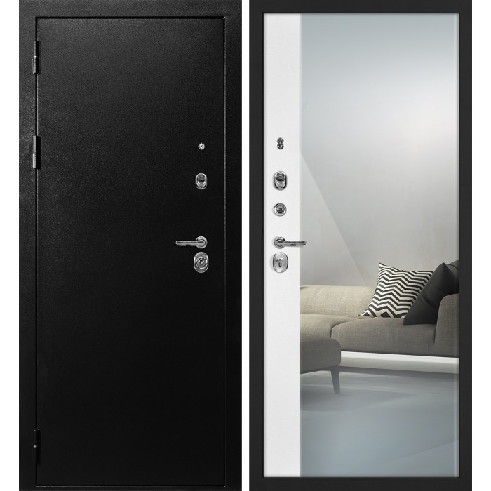 Дверь Скамбио Порте С-1 / Оптима Макси Титан черный / Белый