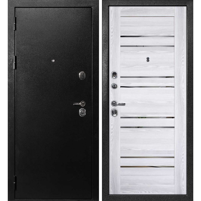 Дверь Скамбио Порте С-1 / PSK-1 Титан черный / Ривьера айс