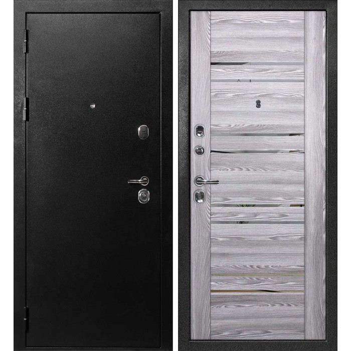 Дверь Скамбио Порте С-1 / PSK-1 Титан черный / Ривьера грей
