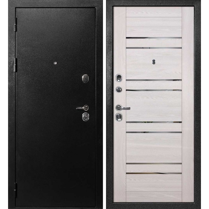 Дверь Скамбио Порте С-1 / PSK-1 Титан черный / Ривьера крем