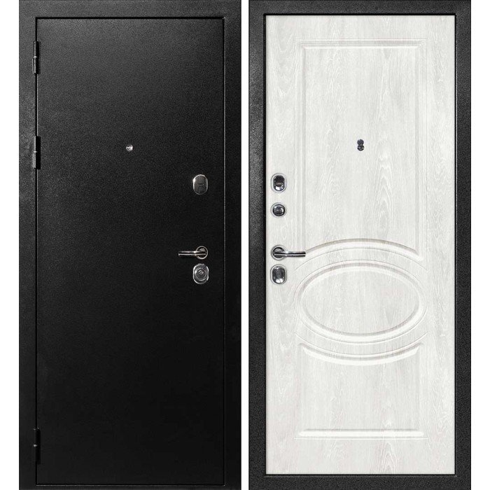 Дверь Скамбио Порте С-1 / Сиена-1 Титан черный / Дуб жемчужный