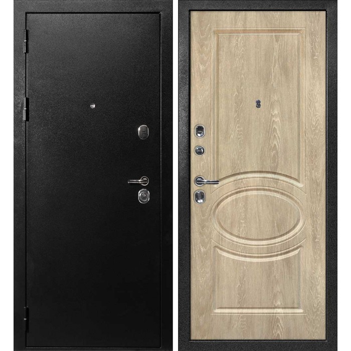 Дверь Скамбио Порте С-1 / Сиена-1 Титан черный / Дуб песочный