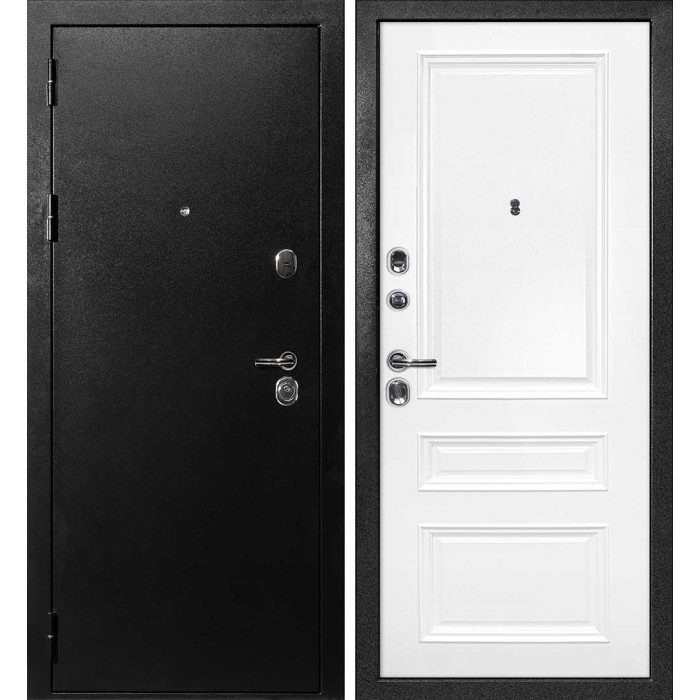 Дверь Скамбио Порте С-1 / Смальта-06 Титан черный / Белый ral 9003