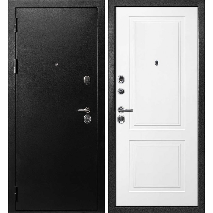 Дверь Скамбио Порте С-1 / Смальта-Лайн 04 Титан черный / Белый ral 9003
