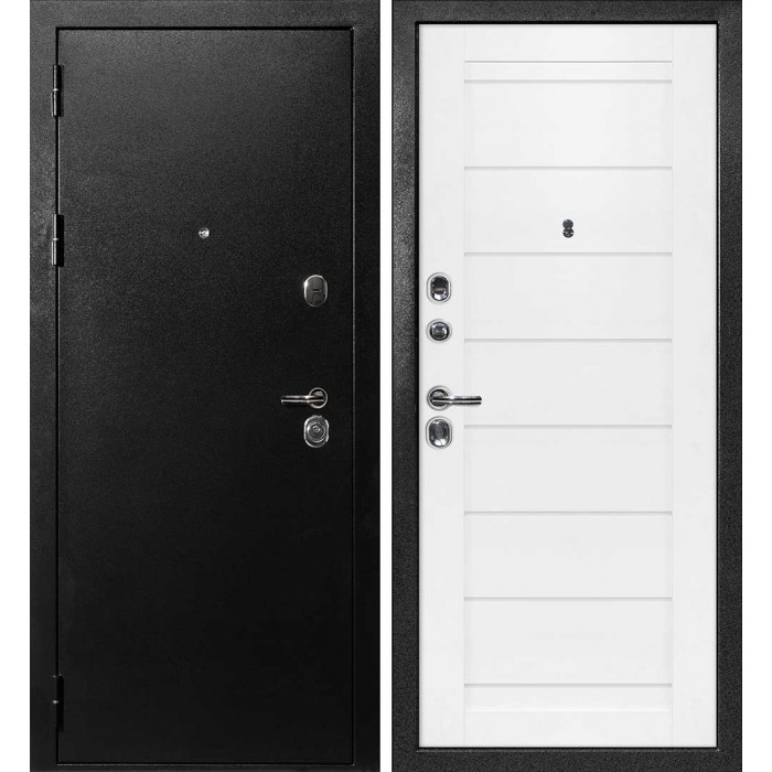 Дверь Скамбио Порте С-1 / ТЕХНО-708 Титан черный / Белый