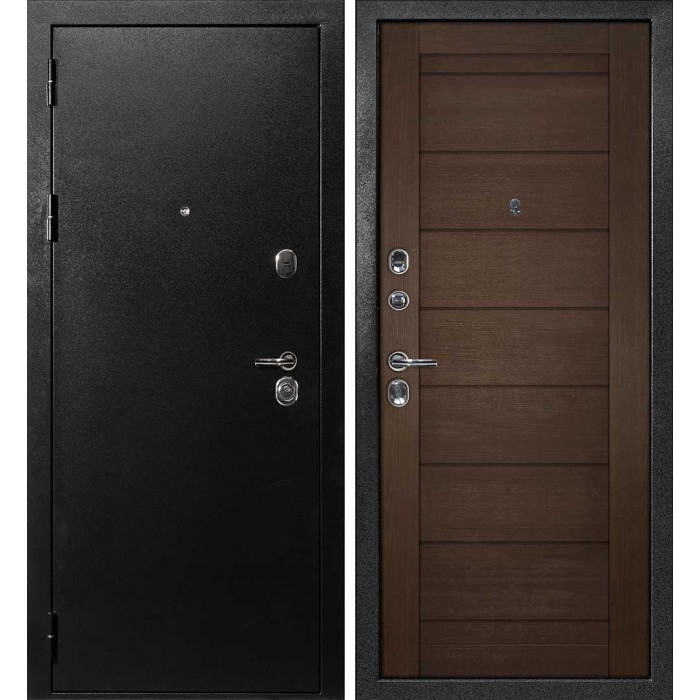 Дверь Скамбио Порте С-1 / ТЕХНО-708 Титан черный / Венге