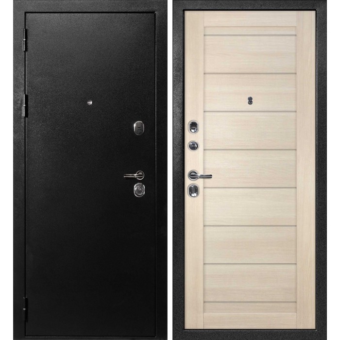 Дверь Скамбио Порте С-1 / ТЕХНО-708 Титан черный / Капучино