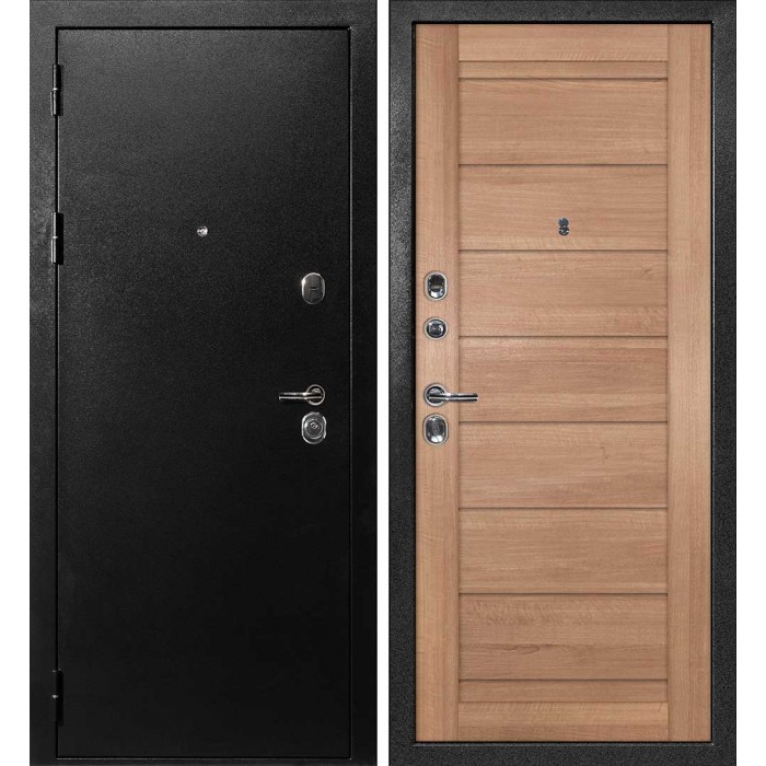 Дверь Скамбио Порте С-1 / ТЕХНО-708 Титан черный / Миндаль