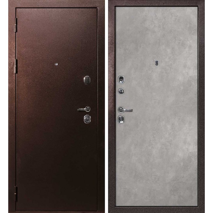 Дверь Скамбио Порте С-3/Гладкая Антик медный / Бетон