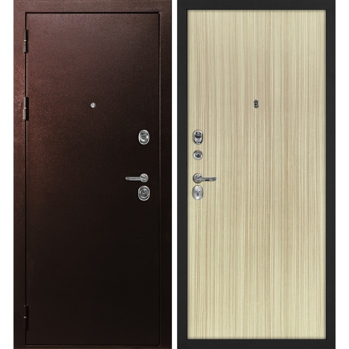 Дверь Скамбио Порте С-3/Гладкая Антик медный / Эвкалипт австралийский