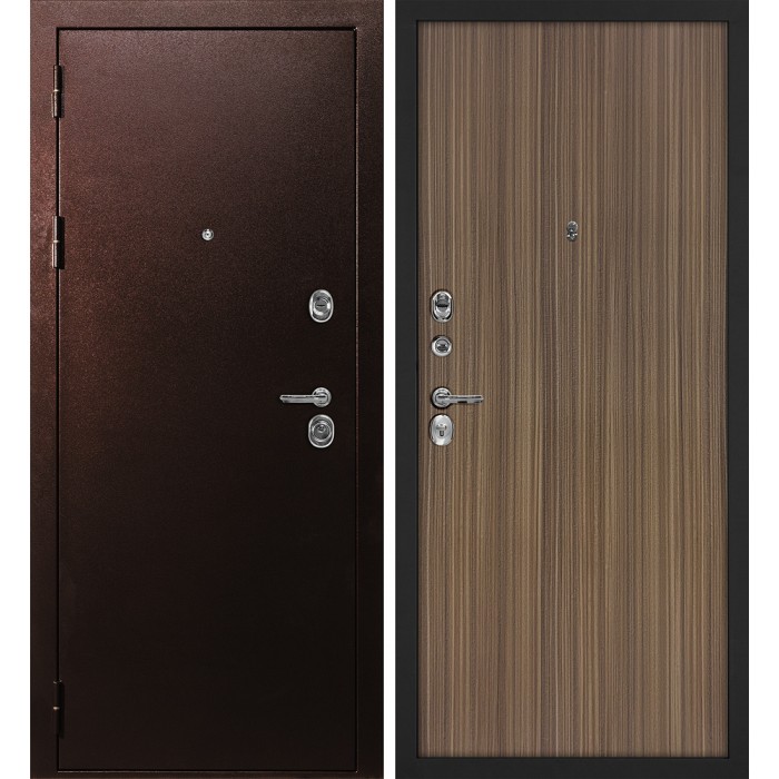 Дверь Скамбио Порте С-3/Гладкая Антик медный / Эвкалипт испанский