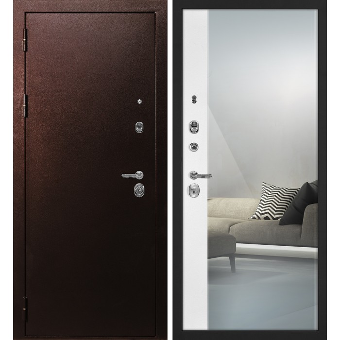 Дверь Скамбио Порте С-3/Оптима Макси Антик медный / Белый