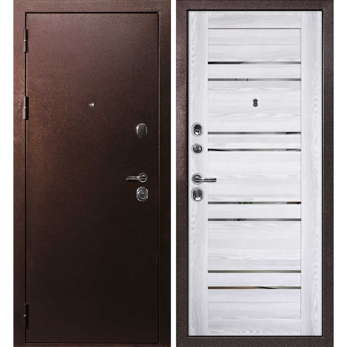 Дверь Скамбио Порте С-3/PSK-1 Антик медный / Ривьера айс