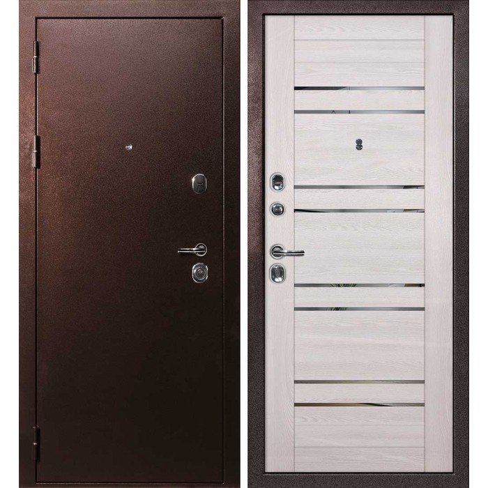 Дверь Скамбио Порте С-3/PSK-1 Антик медный / Ривьера крем