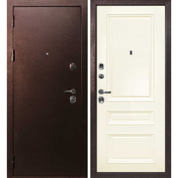 Дверь Скамбио Порте С-3/Смальта-06 Антик медный / Слоновая кость ral 1013