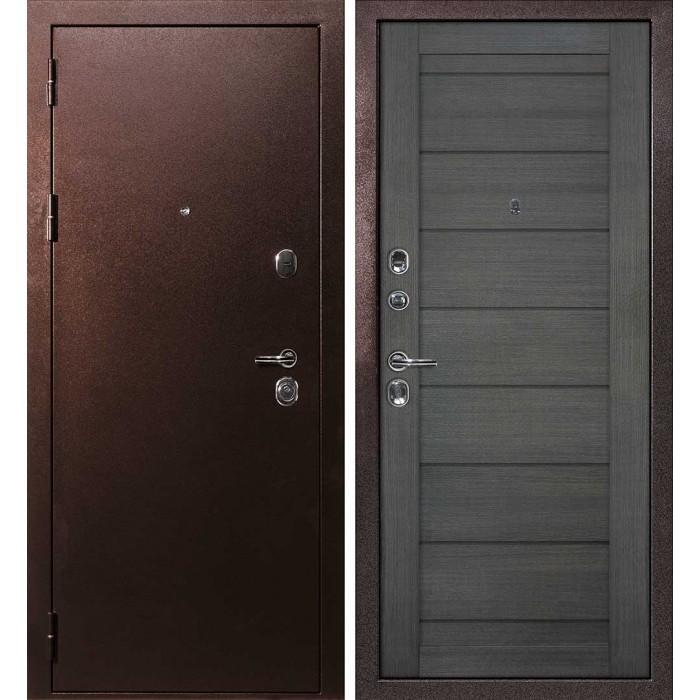 Дверь Скамбио Порте С-3/ТЕХНО 708 Антик медный / Грей