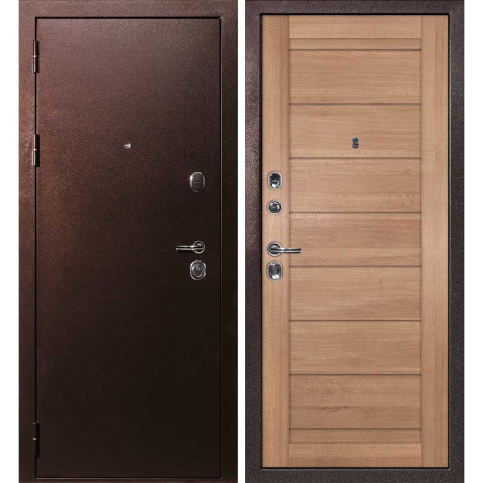 Дверь Скамбио Порте С-3/ТЕХНО 708 Антик медный / Миндаль