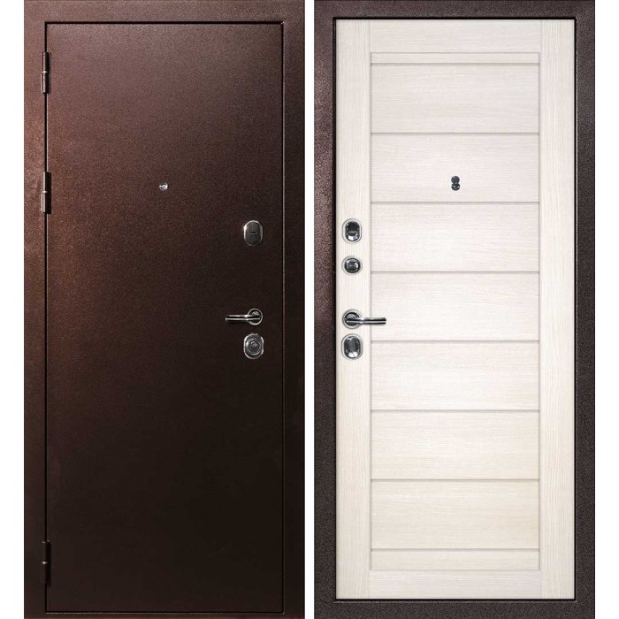 Дверь Скамбио Порте С-3/ТЕХНО 708 Антик медный / Сандал бежевый