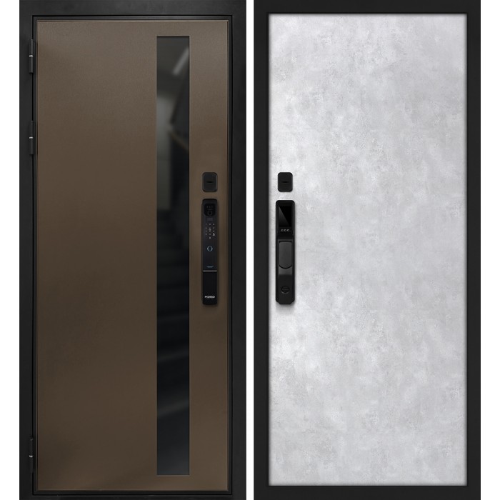 Дверь Скамбио Порте Уран смарт/Гладкая Бронза / Серый бетон