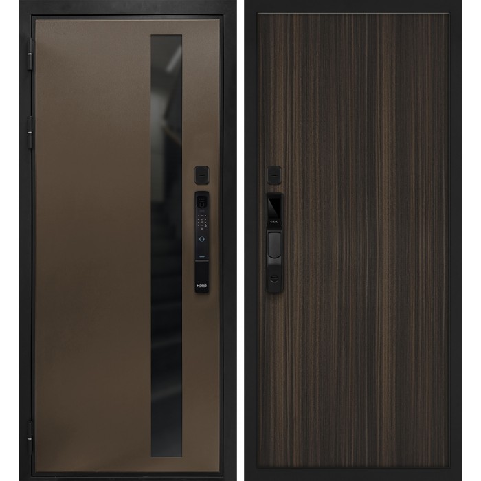 Дверь Скамбио Порте Уран смарт/Гладкая Бронза / Эвкалипт африканский