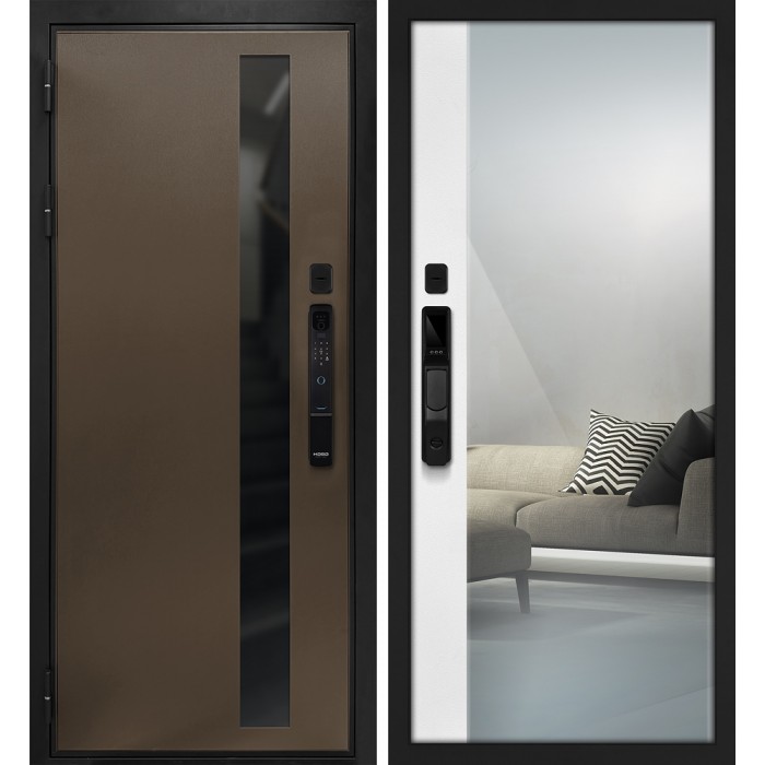 Дверь Скамбио Порте Уран смарт/Оптима Макси Бронза / Белый