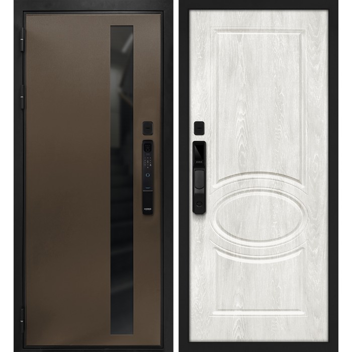 Дверь Скамбио Порте Уран смарт/Сиена-01 Бронза / Дуб жемчужный