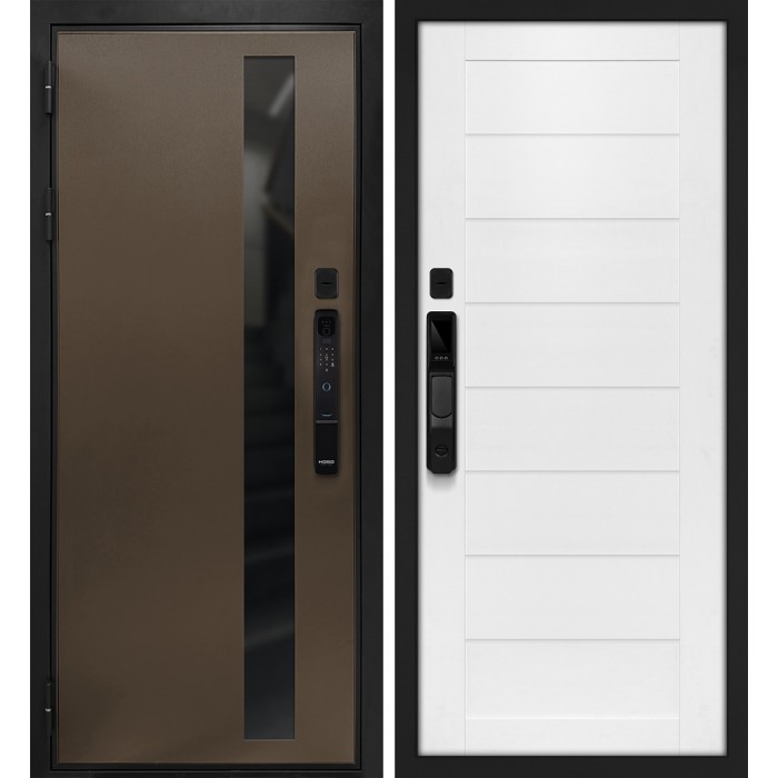 Дверь Скамбио Порте Уран смарт/ТЕХНО-708 Бронза / Белоснежный