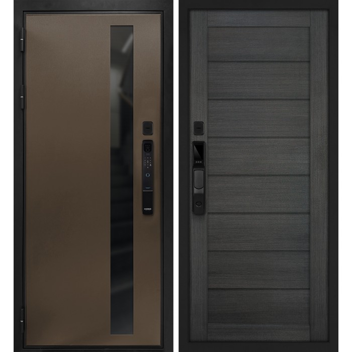 Дверь Скамбио Порте Уран смарт/ТЕХНО-708 Бронза / Грей