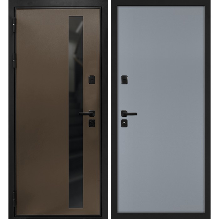 Дверь Скамбио Порте Уран/Гладкая Бронза / Серый матовый