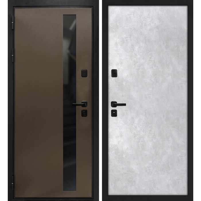 Дверь Скамбио Порте Уран/Гладкая Бронза / Серый бетон