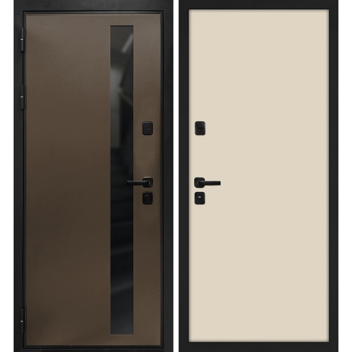 Дверь Скамбио Порте Уран/Гладкая Бронза / Бежевый матовый