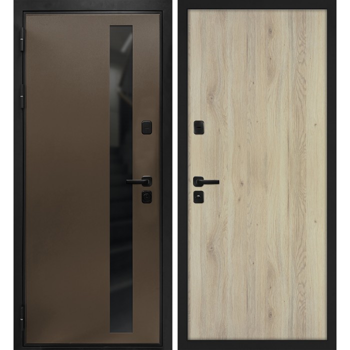 Дверь Скамбио Порте Уран/Гладкая Бронза / Дуб молочный