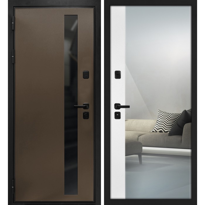 Дверь Скамбио Порте Уран/Оптима Макси Бронза / Белый матовый