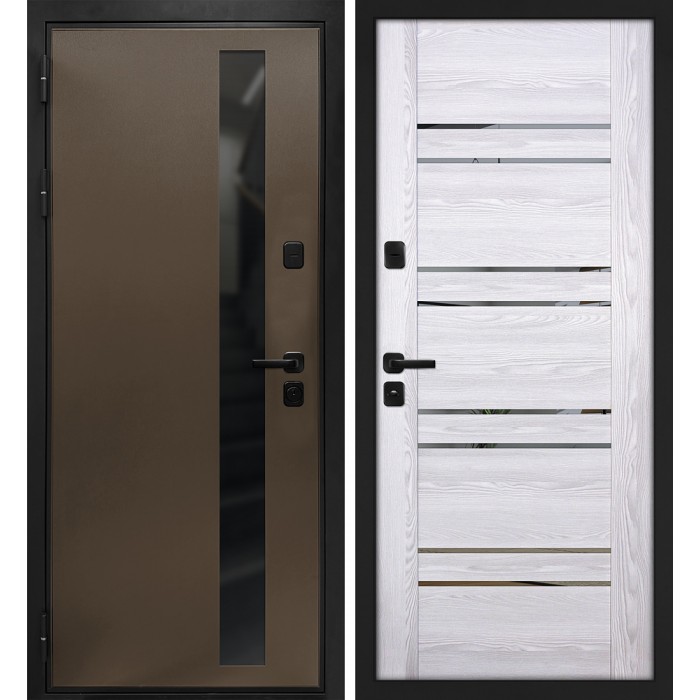 Дверь Скамбио Порте Уран/ПСК-1 Бронза / Ривьера айс